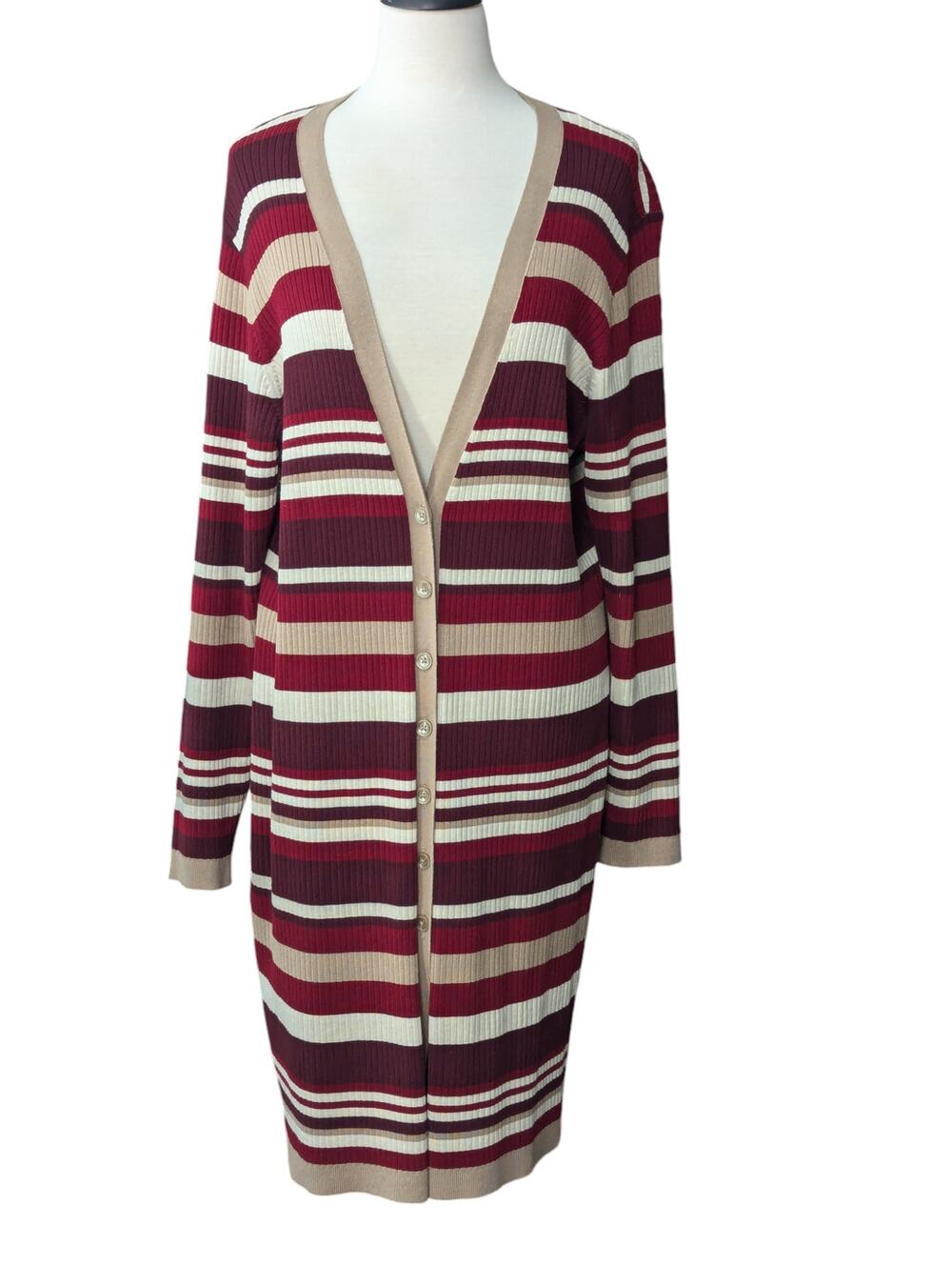 EST. 1946 Women's Ribbed Duster Button Front Cardigan Sweater Size 18/20W